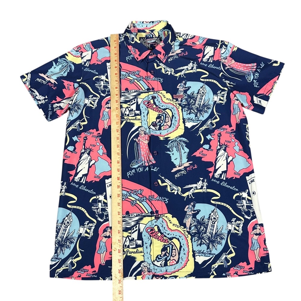 Retro‎ Rifle Button Down Shirts Mens Large Multicolor The Swayze Ocean Drive 2pk - Picture 6 of 13